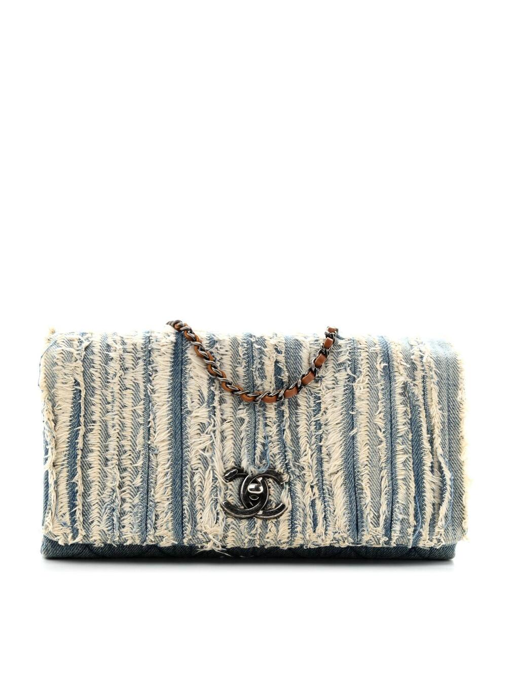 Chanel Denim Fringe Medium Single Flap #369281C17B